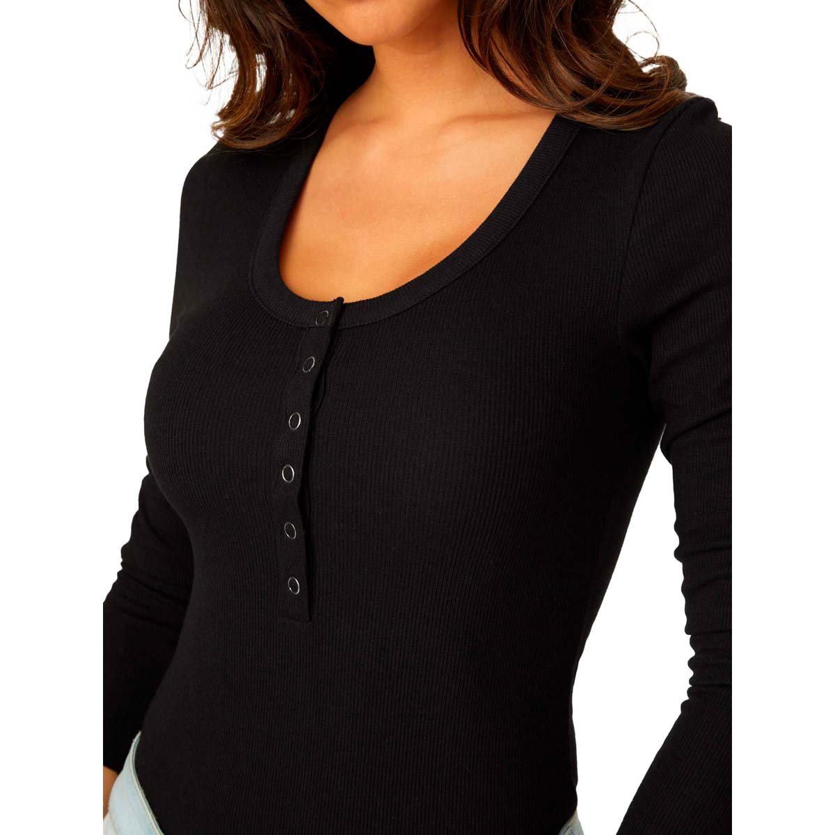 Blusa Manga Larga Botones al Frente Guess Factory