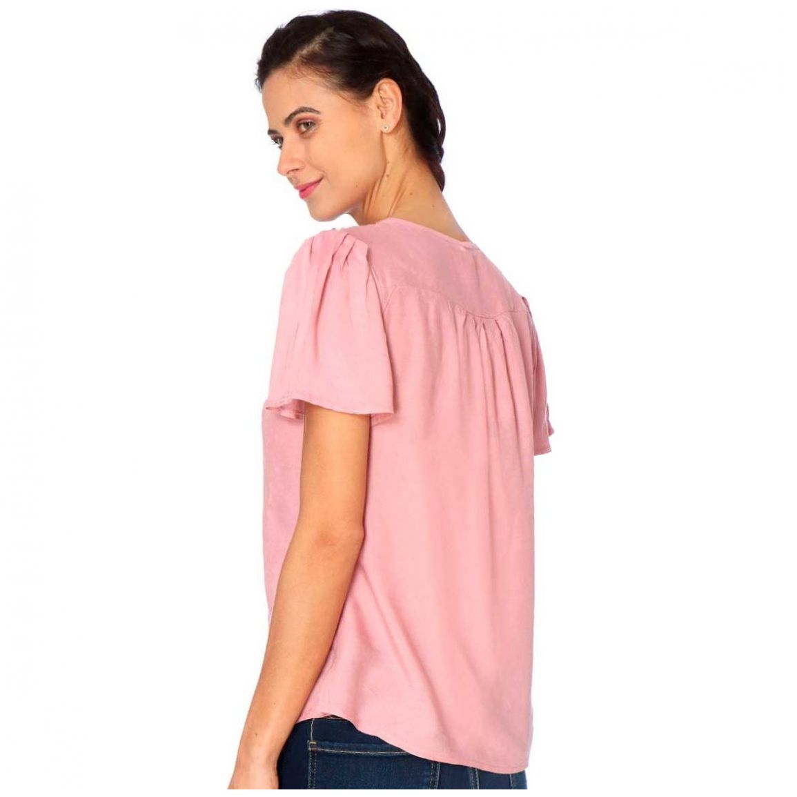 Blusa Manga Corta con Aplicación Banana Jeans