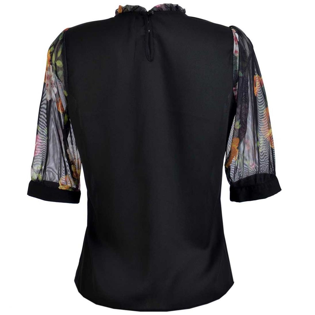 Blusa Lisa Manga 3/4 de Gasa Banana Jeans para Mujer Petite