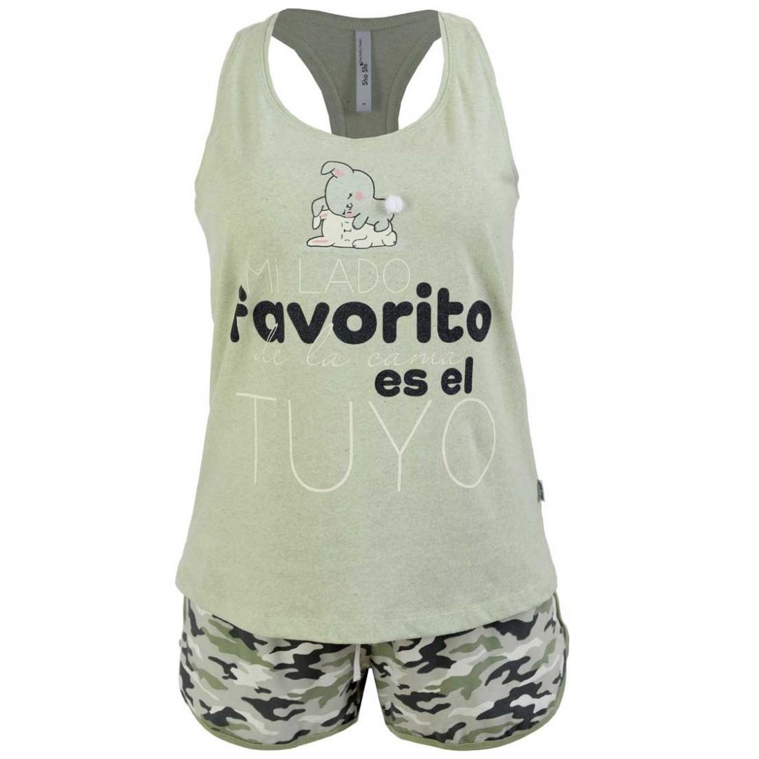Pijama Top Y Short Camuflaje Sho Shi By Guitit