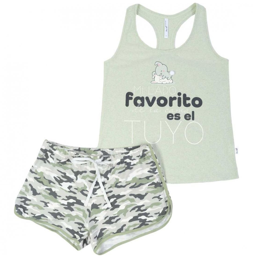 Pijama Top Y Short Camuflaje Sho Shi By Guitit