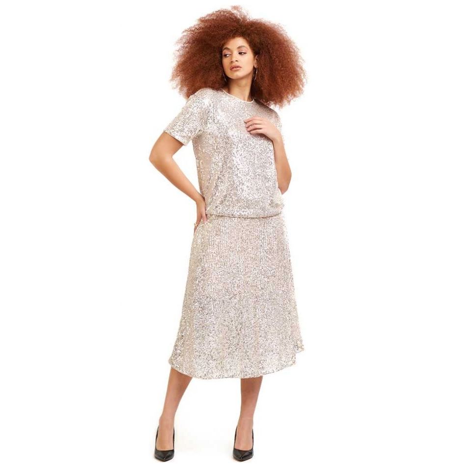 Falda Midi Lentejuelas Dex