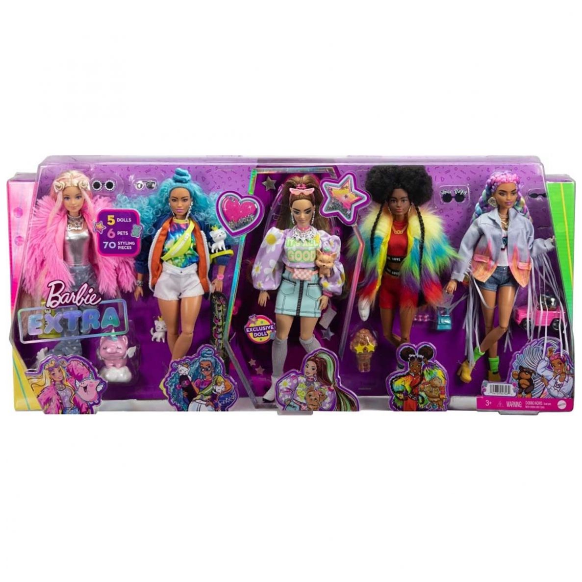 Barbie Extra Multipack de 5 Muñecas