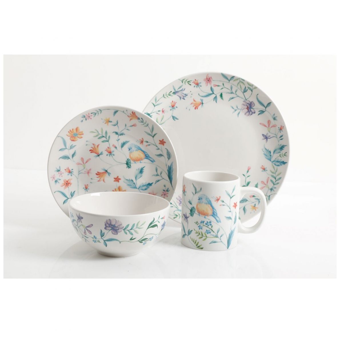 Vajilla 16 Piezas Mariposa Cerámica Multicolor Gibson Home