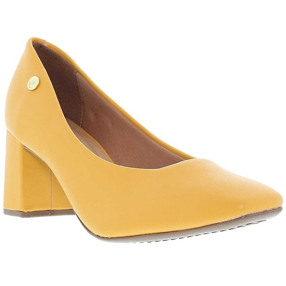 Zapatilla con Tacón Cuadrado Amarillo Vizzano