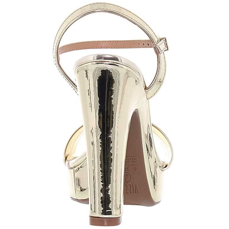 Sandalia con Tacón Oro Vizzano