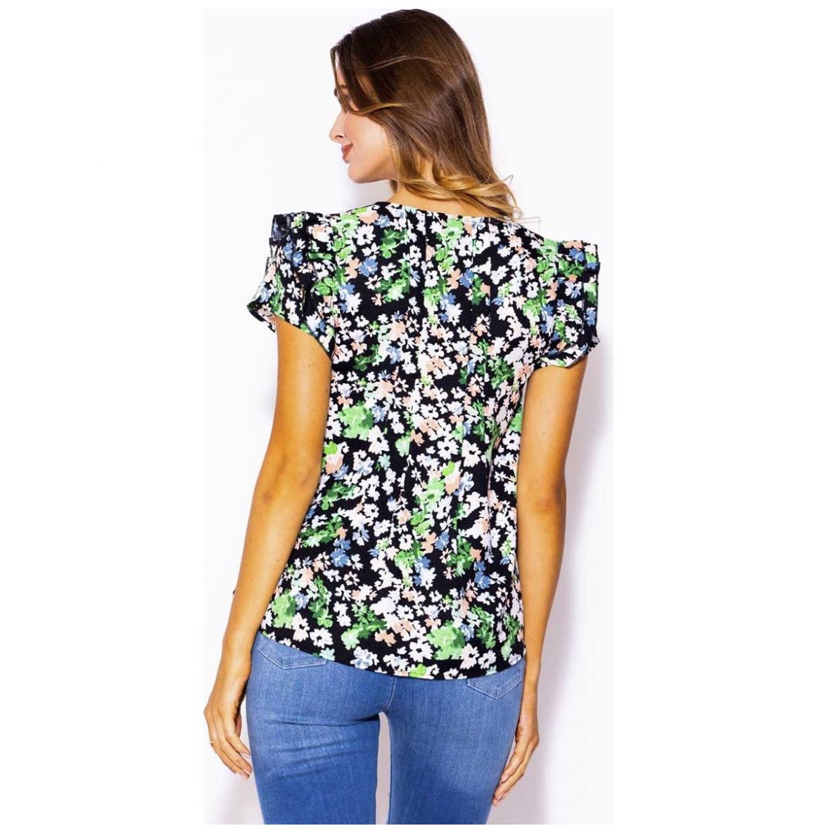 Blusas con escarolas online al frente