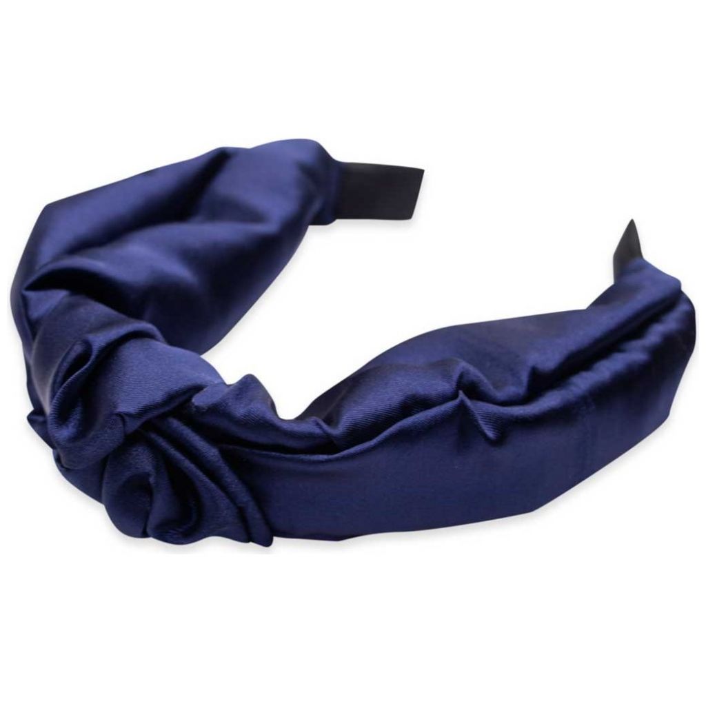 Diadema para Mujer Turbante Satin Azul Marino Mianina