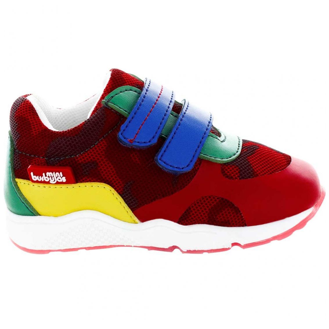 Tenis Bomba Niño con Velcro 13-17 Rojo Mini Burbujas