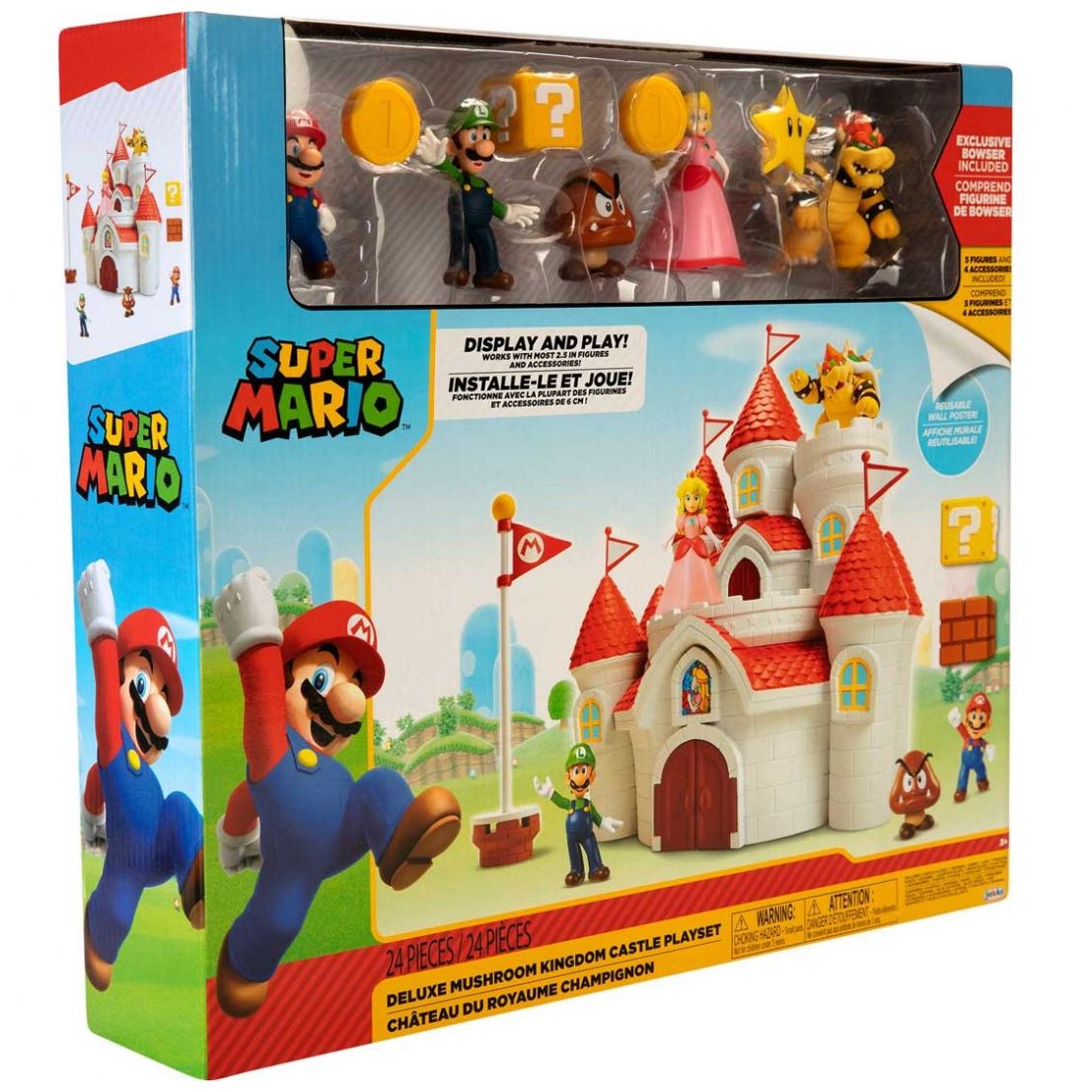 World of Nintendo - Pack château Super Mario Bowser Castle, playset Deluxe
