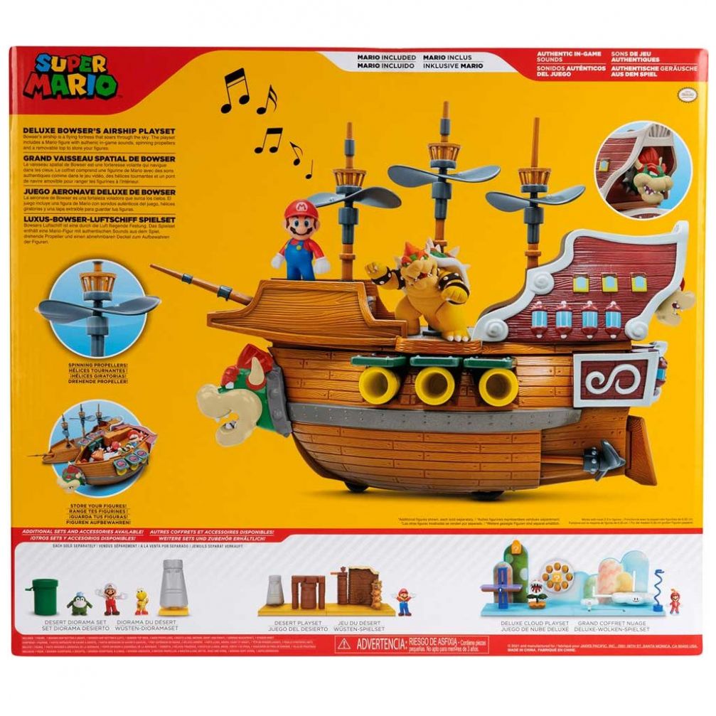 Figura Super Mario Dlx Bowser's Airship Playset