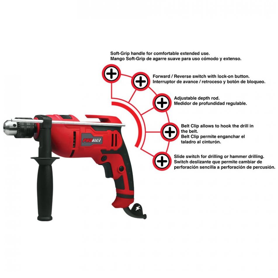 Taladro Percutor Promaker 1/2 " 500W Promaker