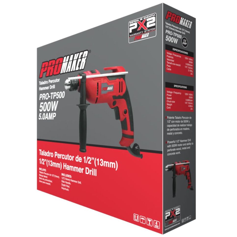 Taladro Percutor Promaker 1/2 " 500W Promaker