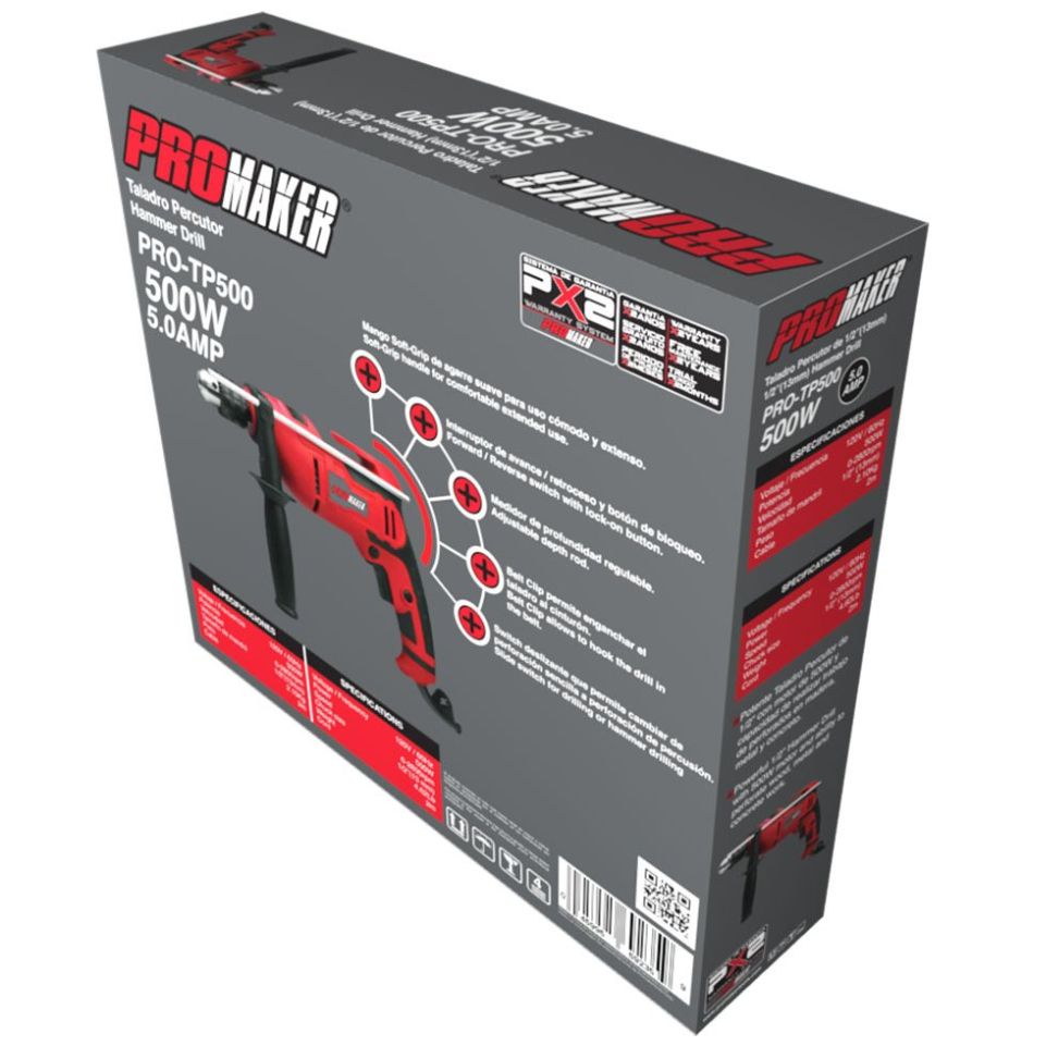 Taladro Percutor Promaker 1/2 " 500W Promaker