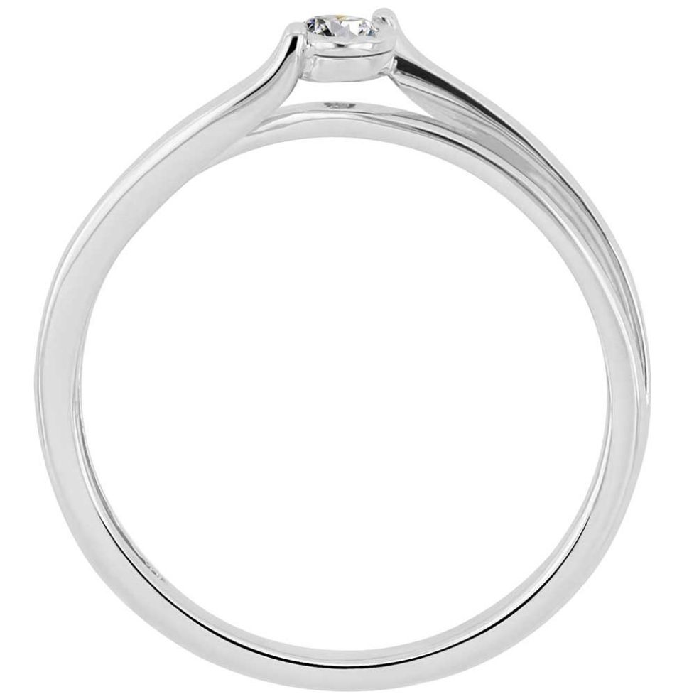 Solitario Oro Blanco 14K y 0.06 Ct Diamante Romanza