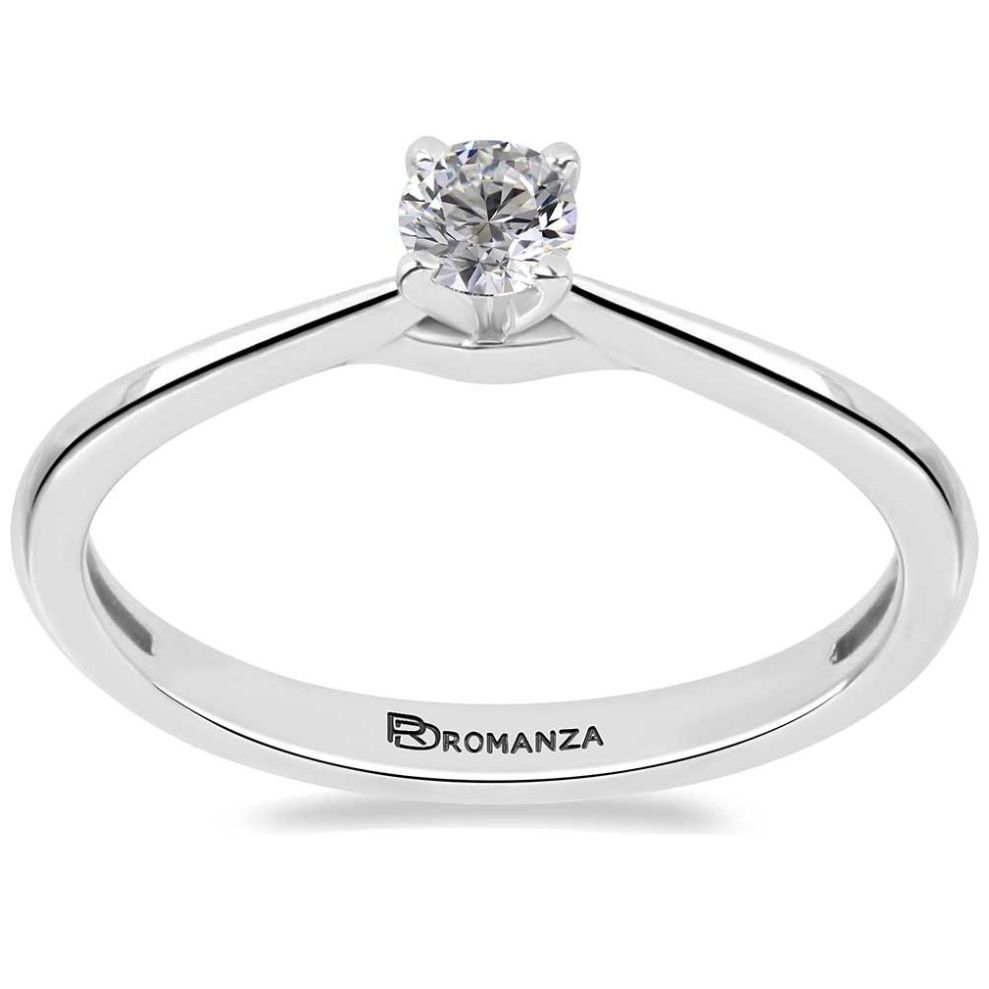 Anillo de Compromiso Oro Blanco 14K y 0.20 Qts Diamante Romanza