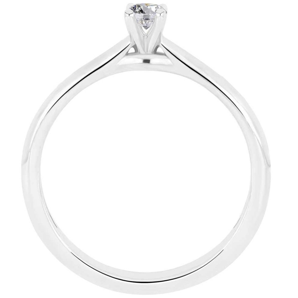 Solitario Oro Blanco 14K y 0.06 Ct Diamante Romanza