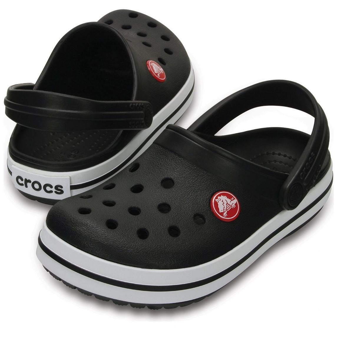 Sueco Croband Clog 15-23 Negro Crocs para Niño