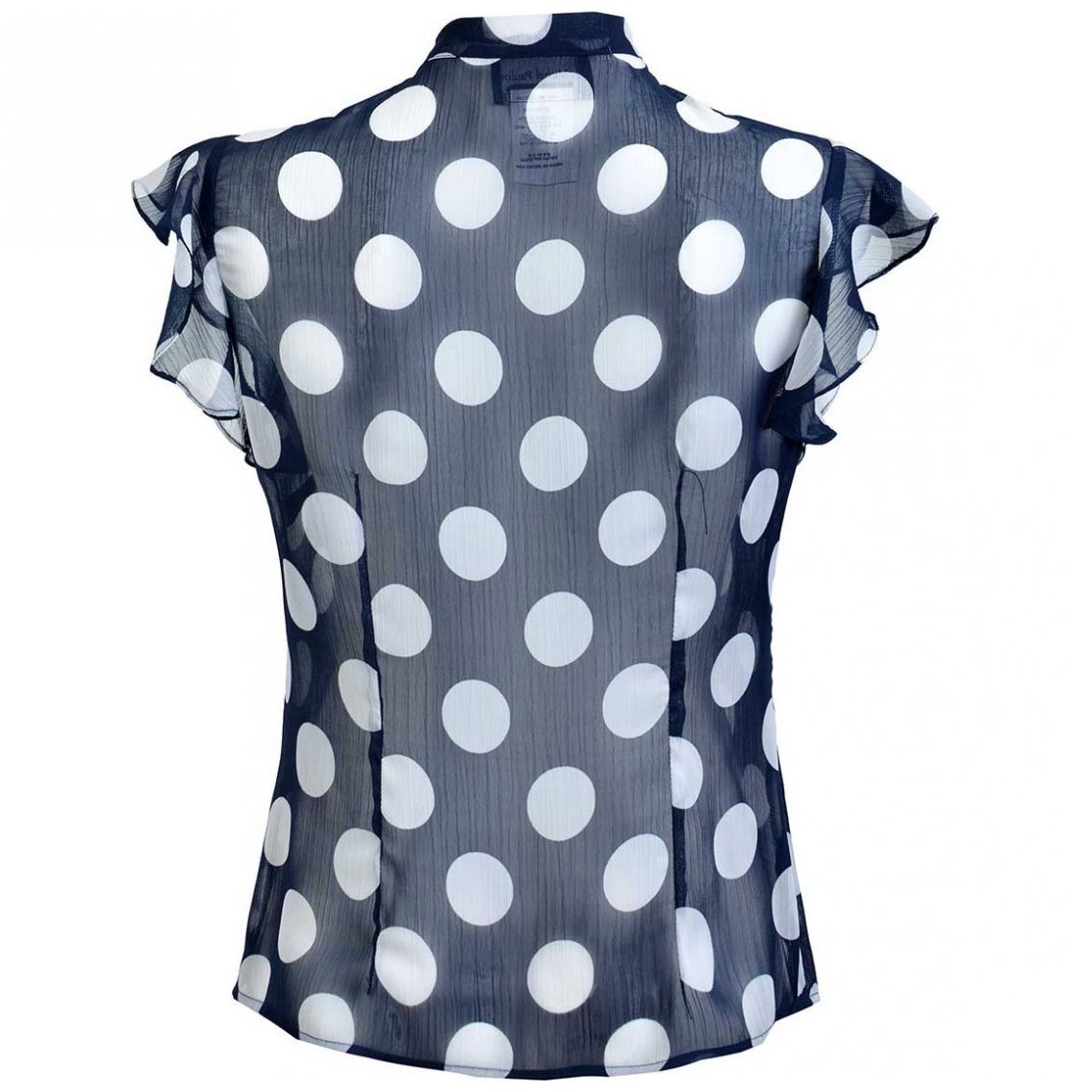 Blusa Lunares Cuello Alto con Encaje Michel Paulini para Mujer Petite