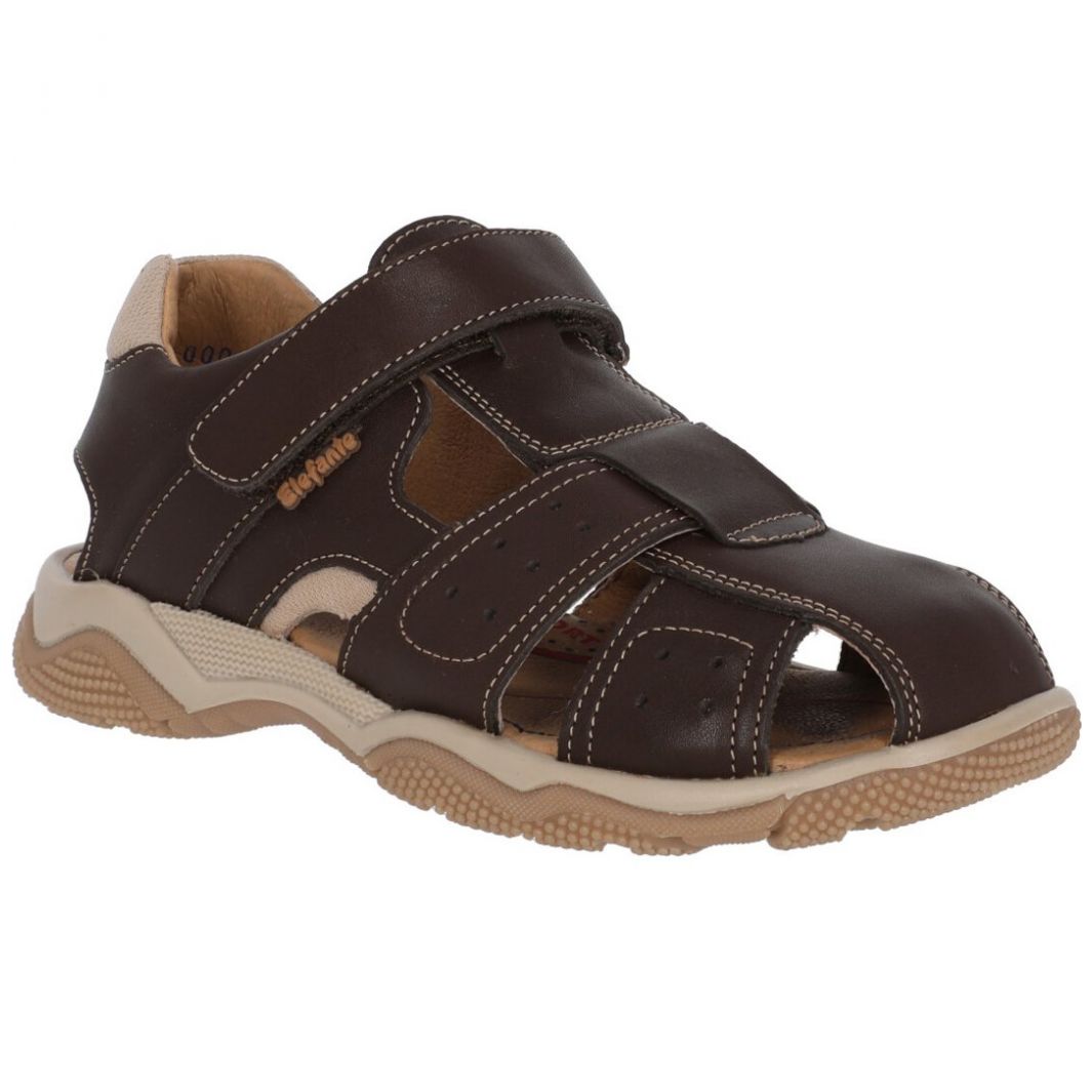 Huarache Cerrado 14-17 Marrón Elefante para Niño