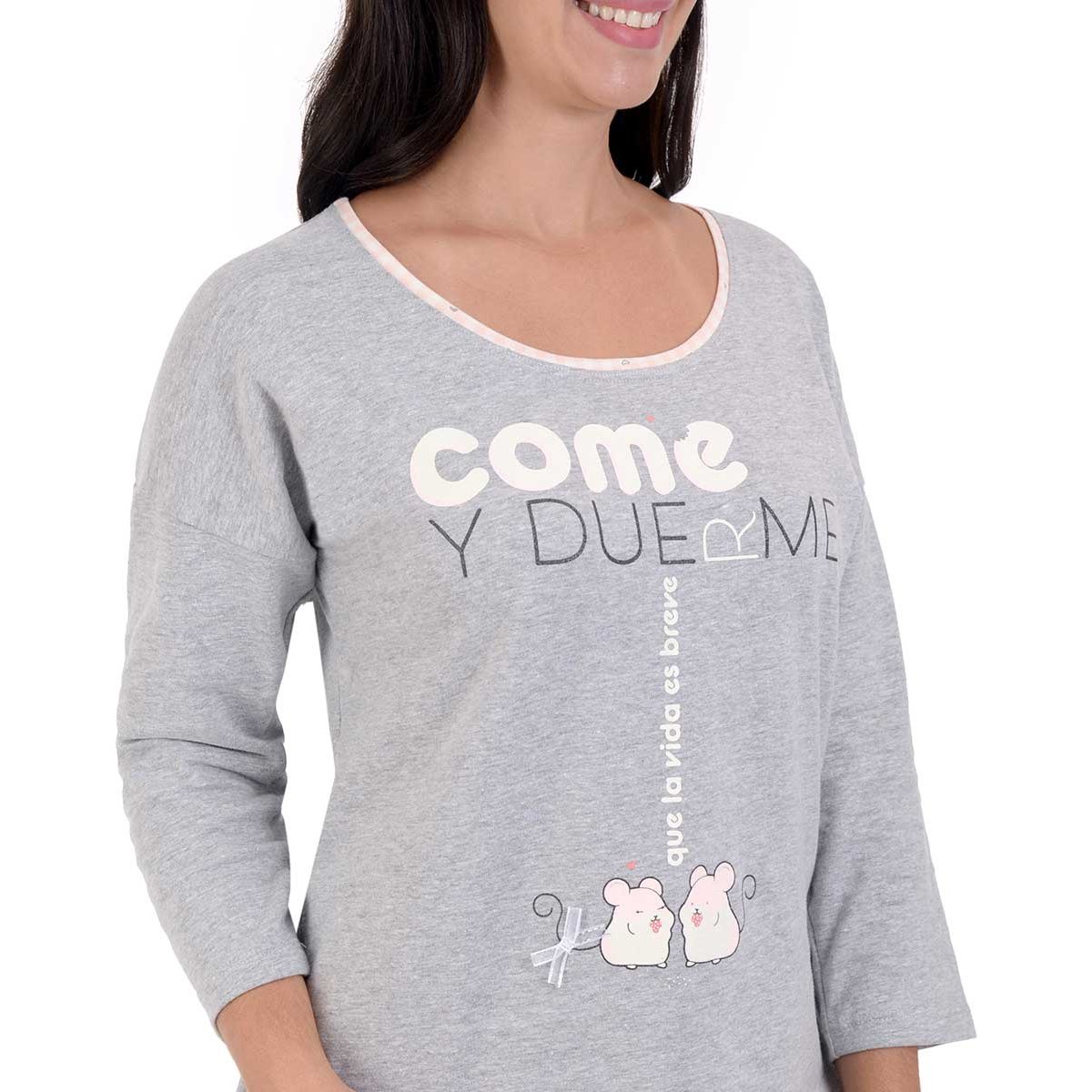 Pijama Playera de Manga Larga Y Estampado de Ratones Sho Shi By Guitit