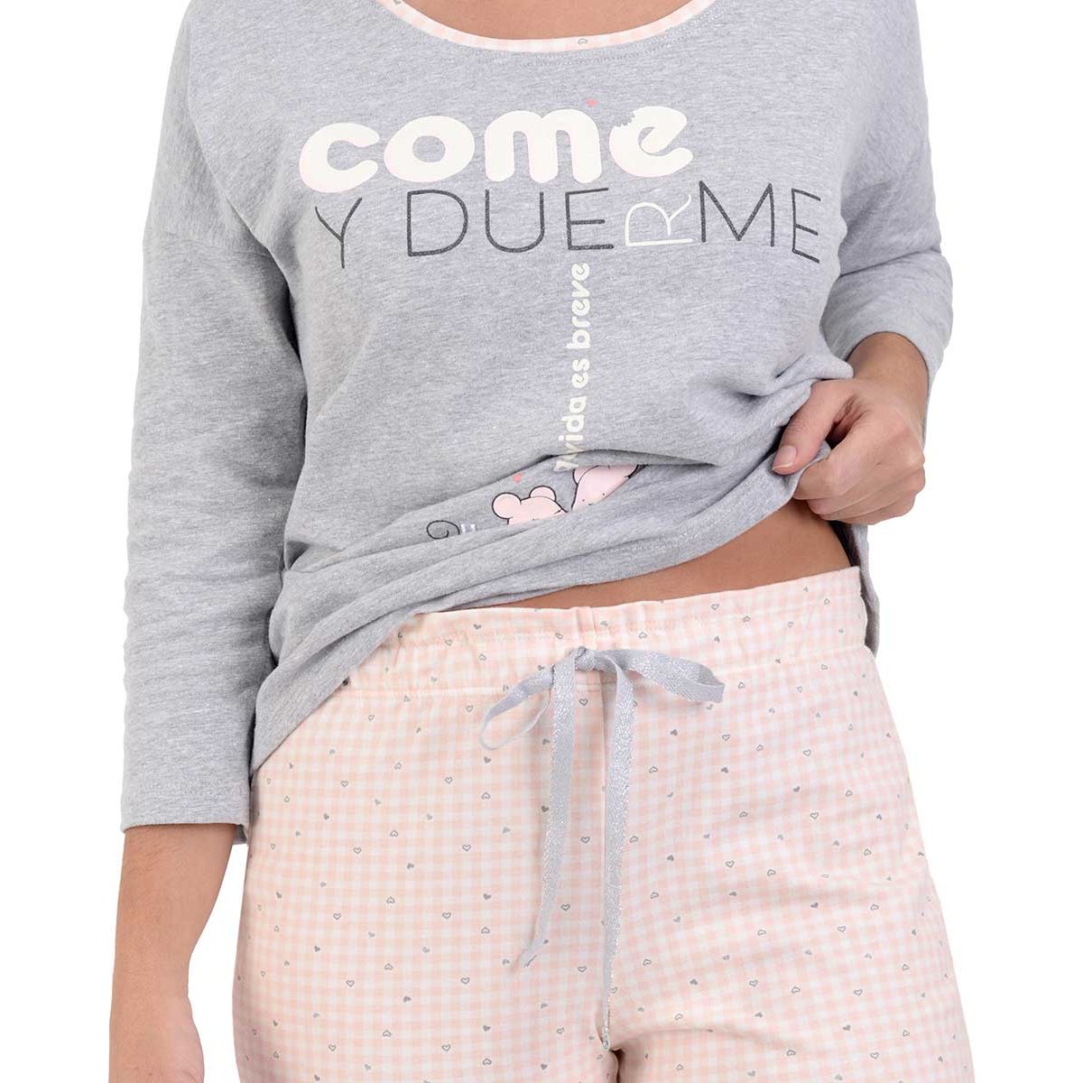 Pijama Playera de Manga Larga Y Estampado de Ratones Sho Shi By Guitit