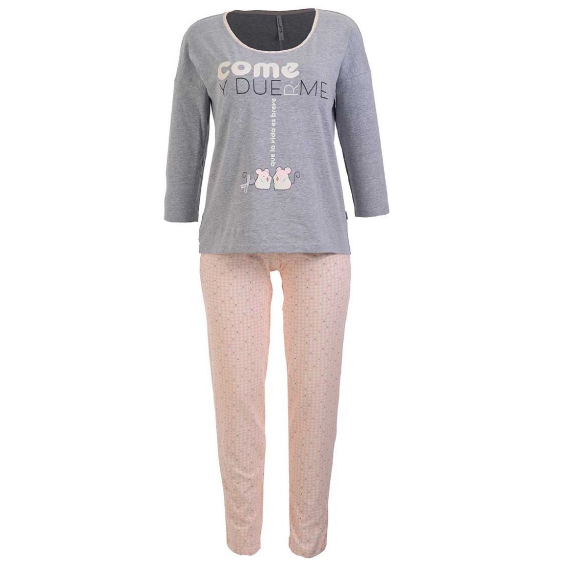 Pijama Playera de Manga Larga Y Estampado de Ratones Sho Shi By Guitit