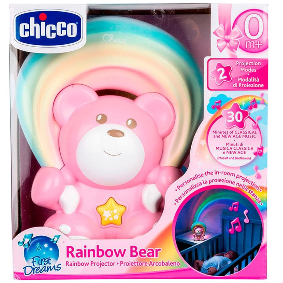 Chicco Juguetes First Dreams Lámpara de Noche Oso Arcoíris Rosa