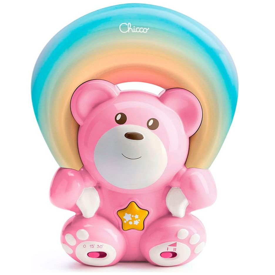 Chicco Juguetes First Dreams Lámpara de Noche Oso Arcoíris Rosa