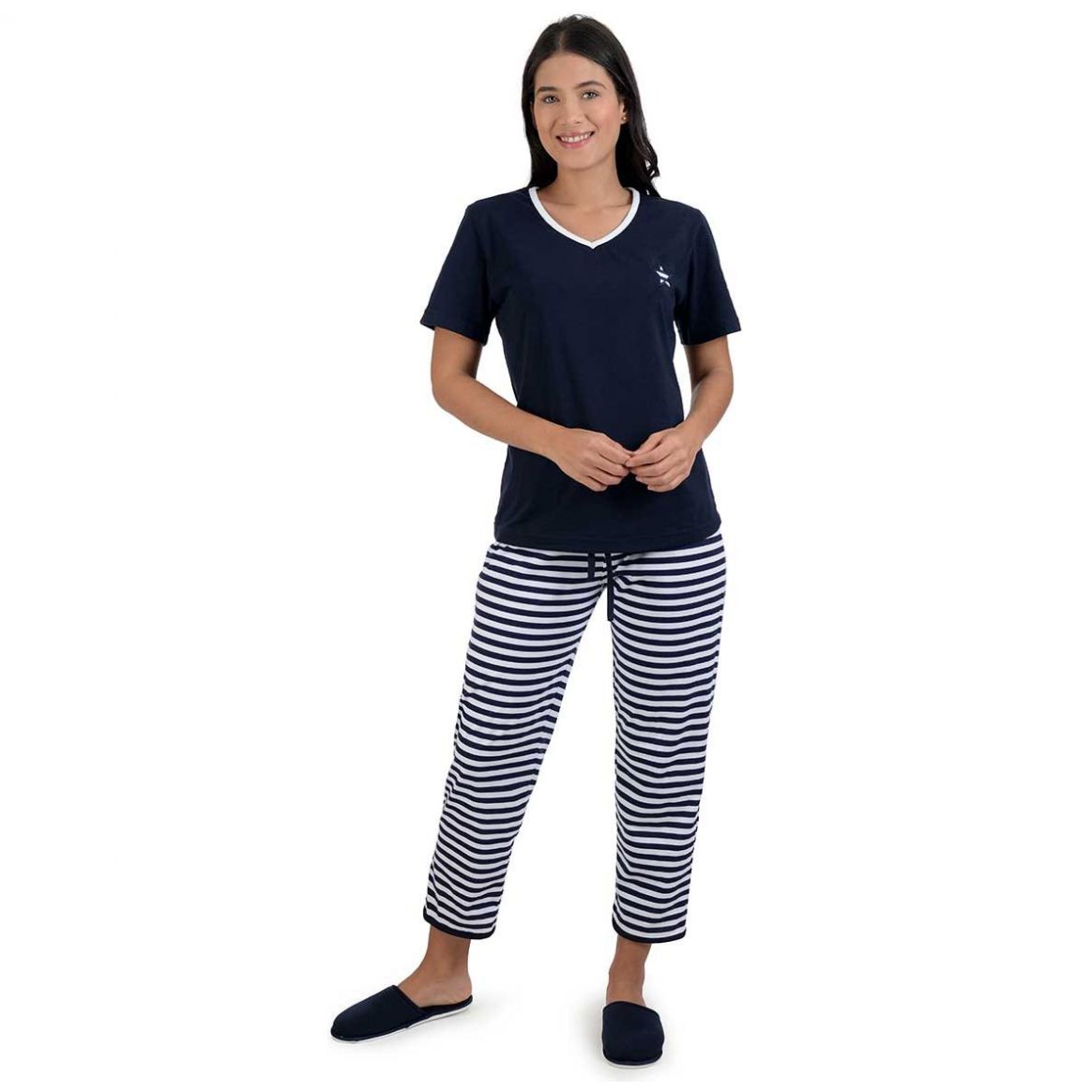 Pijama Chiffon de Tirantes-Capri-Pantuflas Isotoner