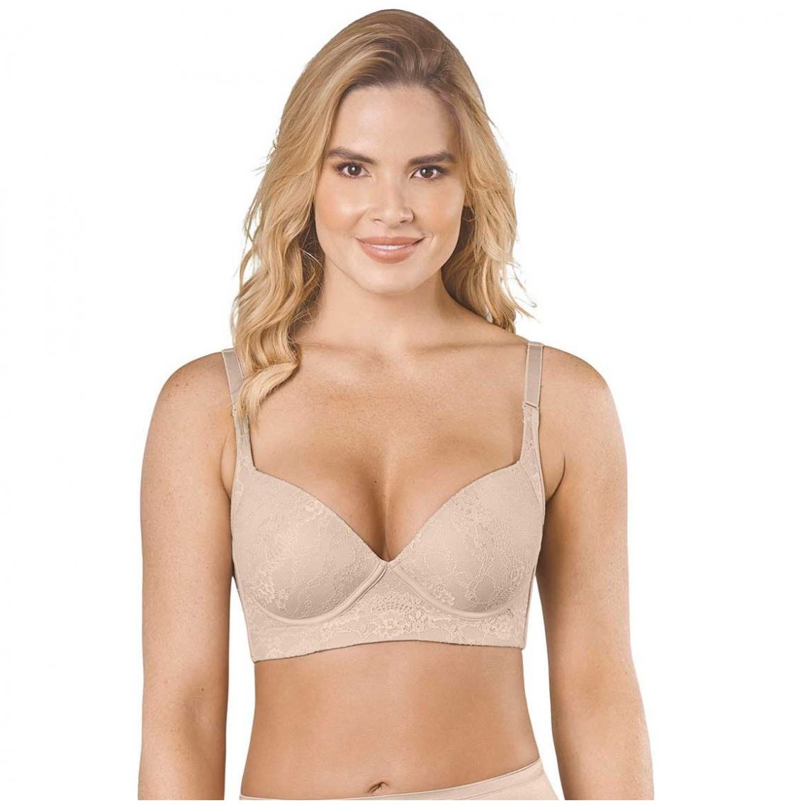 Brasier Realce Cubrimiento Alto Encaje Leonisa 011996C