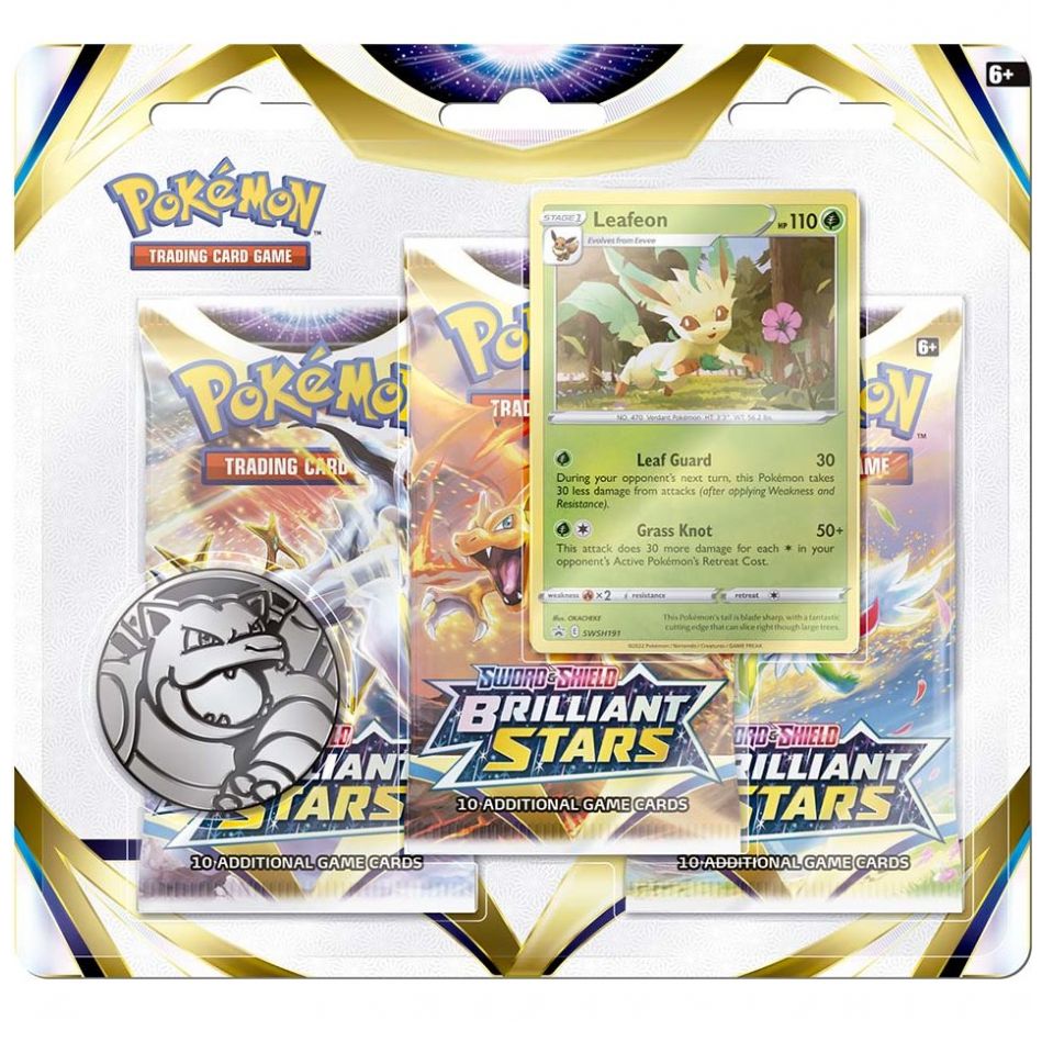 Sobre de Cartas Pokémon Tcg Brilliant Stars 3-Pack Blister