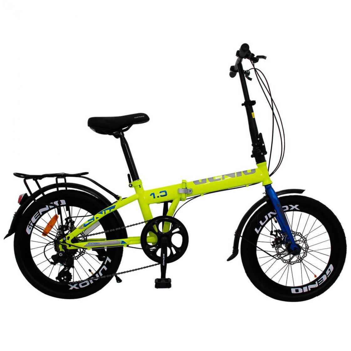 Bicicleta Genio Plegable Acero con Frenos de Disco R - 20 7 Vel Ama/azul