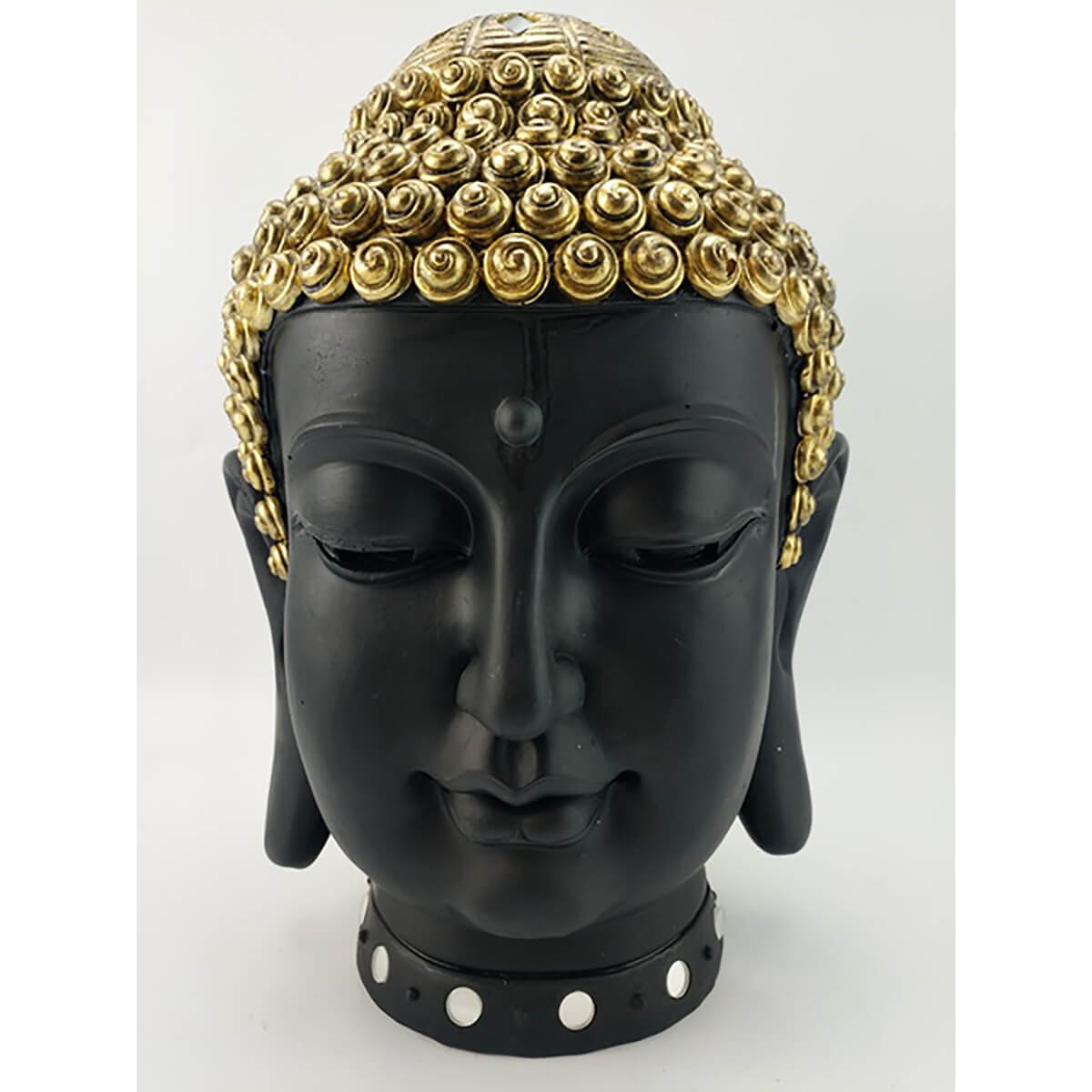 Cabeza Buda Negro con Dorado Poli Sears Mexcio