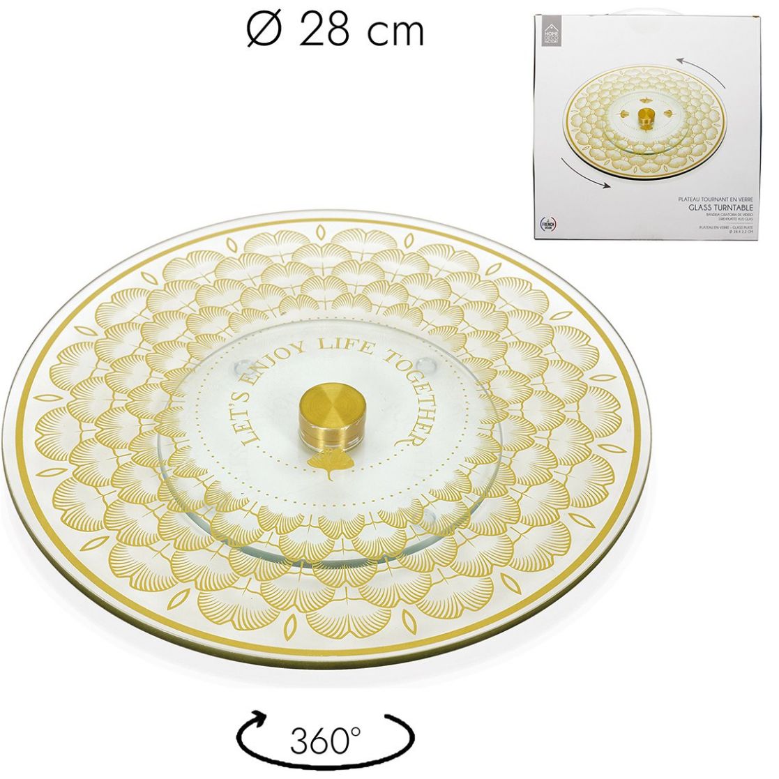 Lazy Susan Goinko Vidrio Amarillo  Home Deco Factory