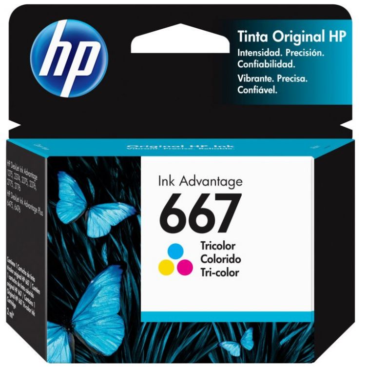 Cartucho de Tinta Hp 667 Tricolor Original (3Ym78Al)