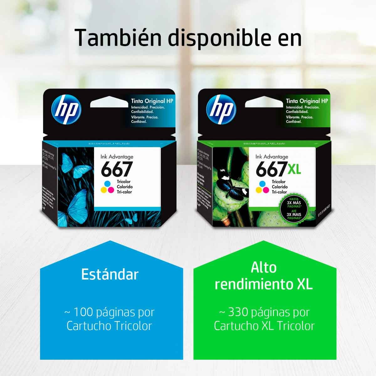 Cartucho de Tinta Hp 667 Tricolor Original (3Ym78Al)