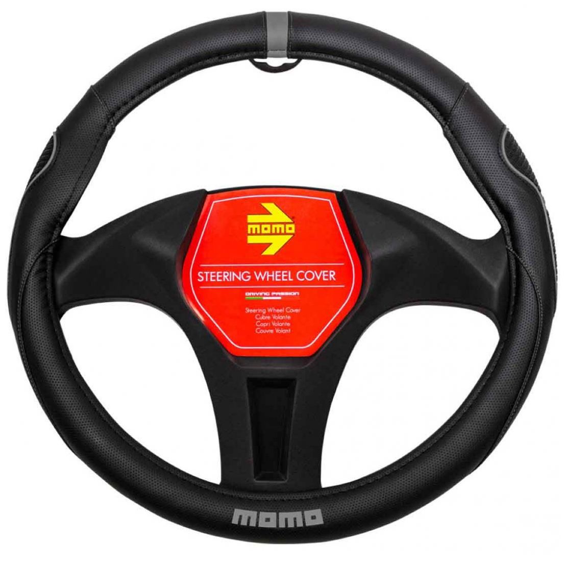 Cubre Volante Momo Negro/ Gris