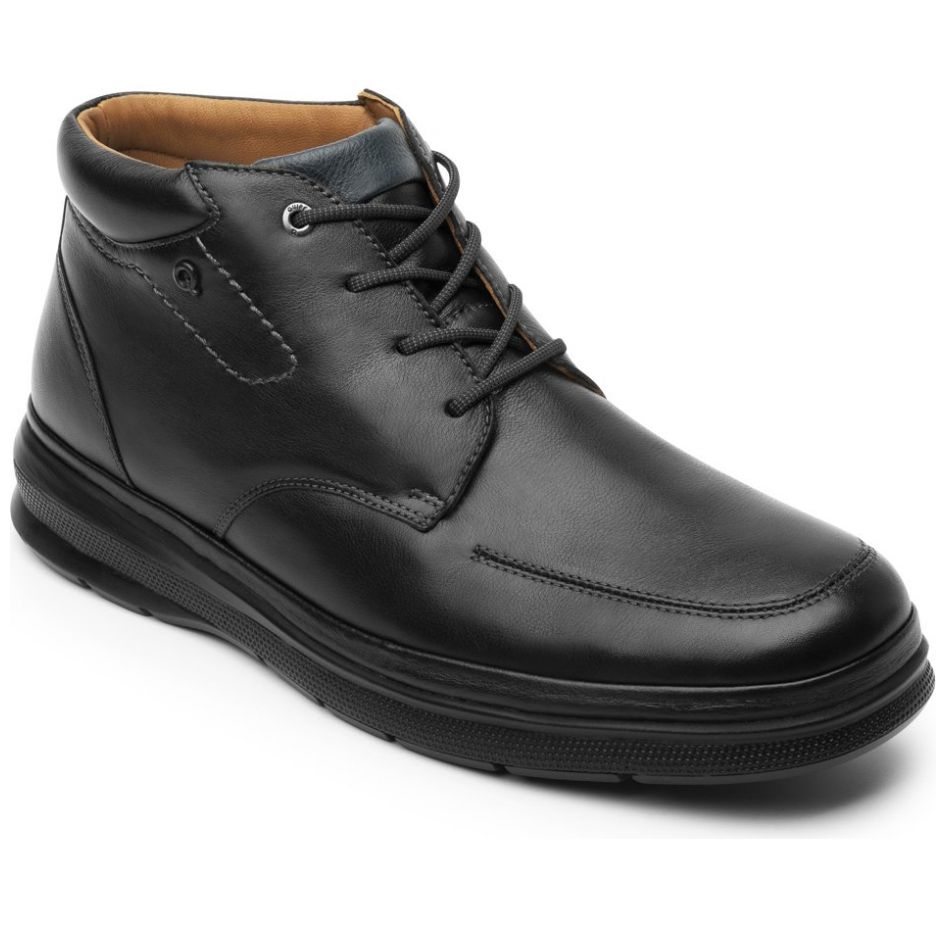 Bota De Piel Negra Quirelli Modelo 701208N Para Hombre