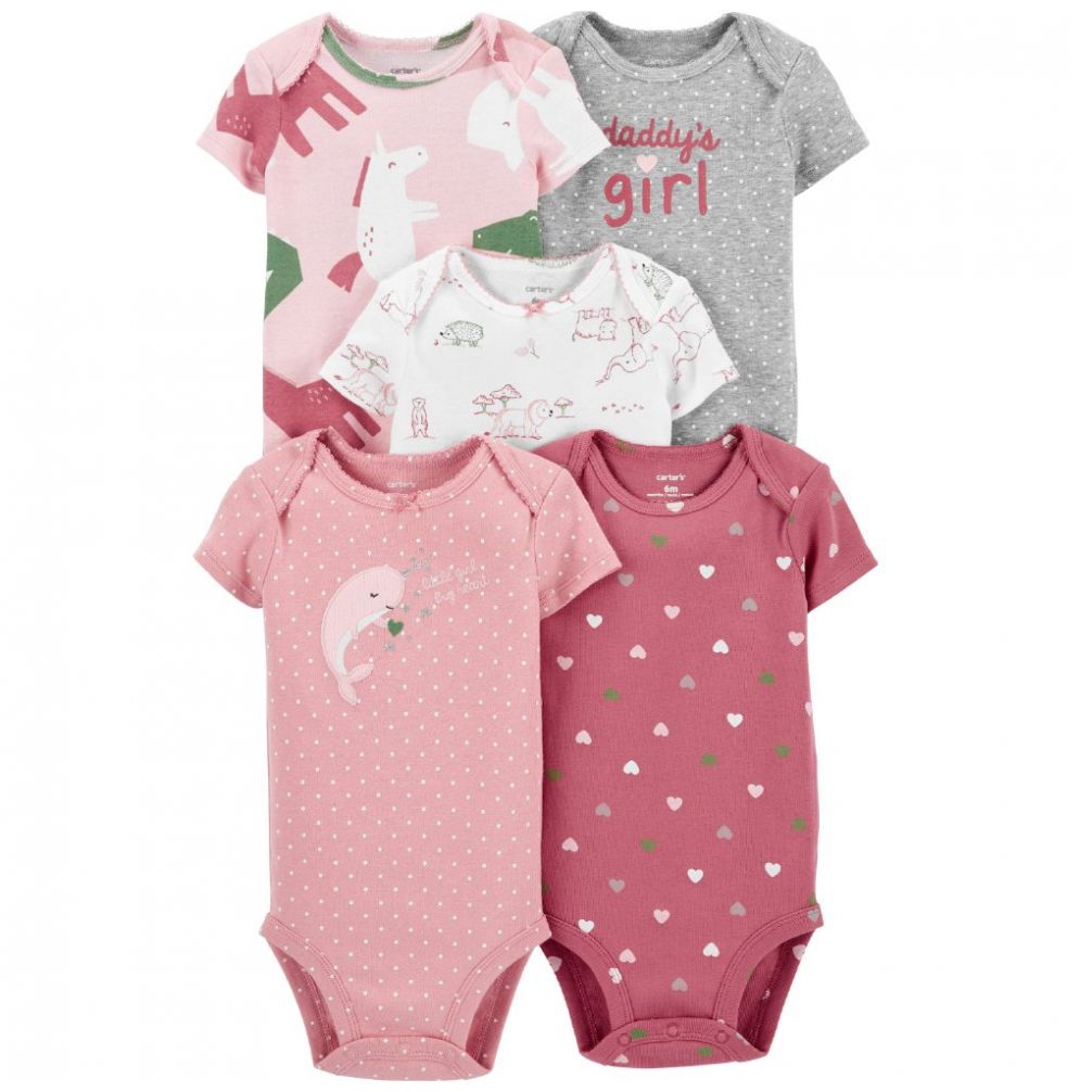 Set de 5 Piezas Body Manga Corta Carter s Modelo 1M756810 para Bebe