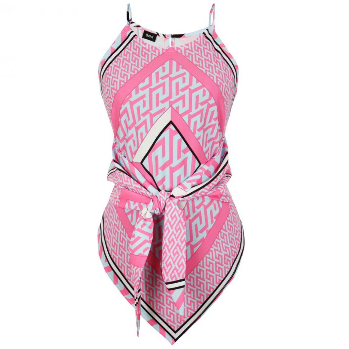 Blusa para Mujer  Manga Tirantes Cuello Redondo Diseño Estampado Tipo Pañoleta Basel