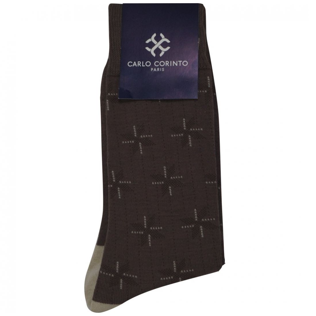 Par Calcetín Algodón Pol. Flores  Carlo Corinto  8 para Hombre