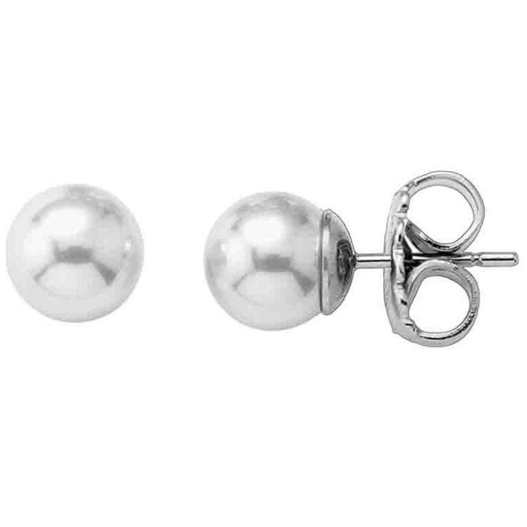 Aretes Plata Perla Blanca 4 Mm Majorica