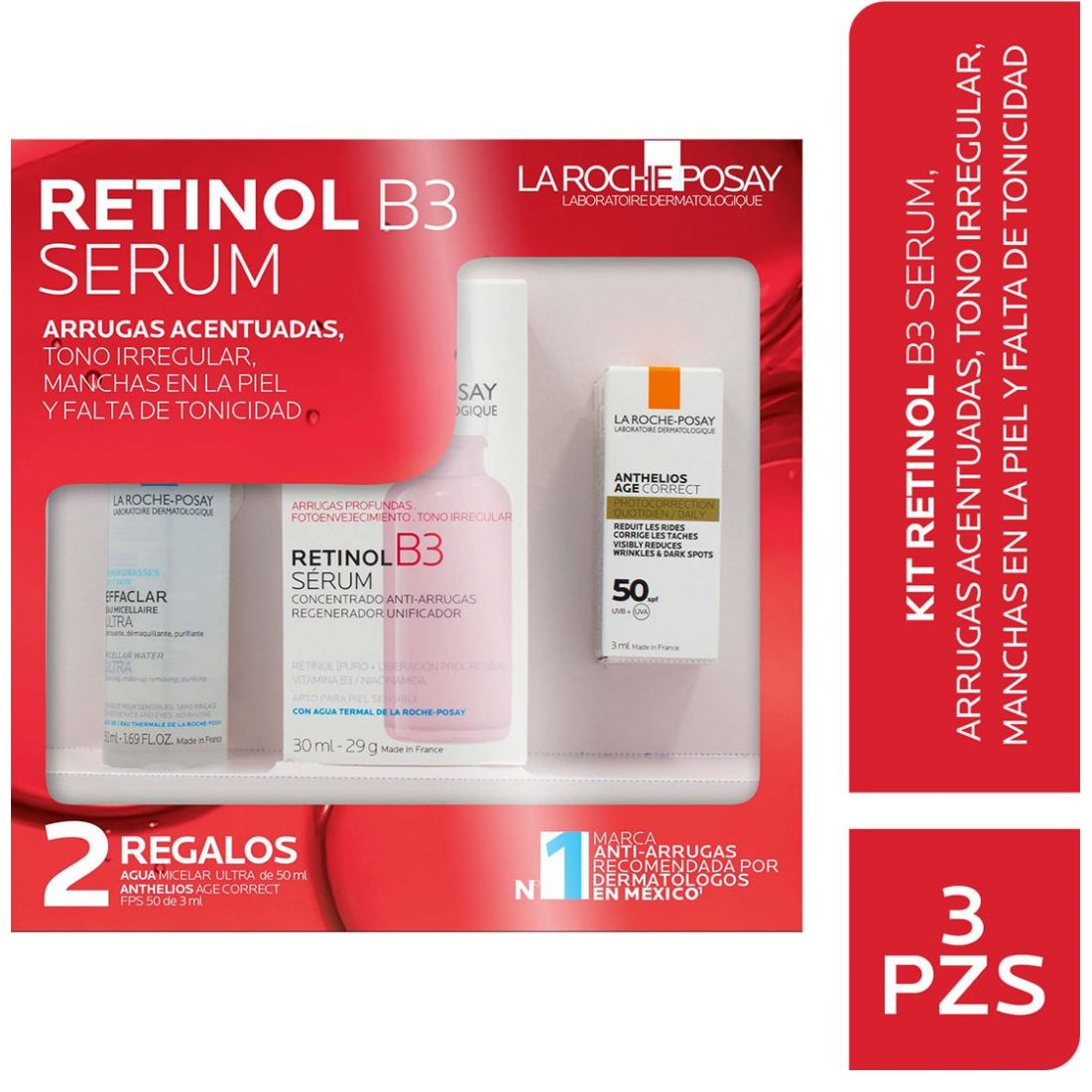 Kit Serum Retinol Puro: Desmaquillante, Bloqueador Solar