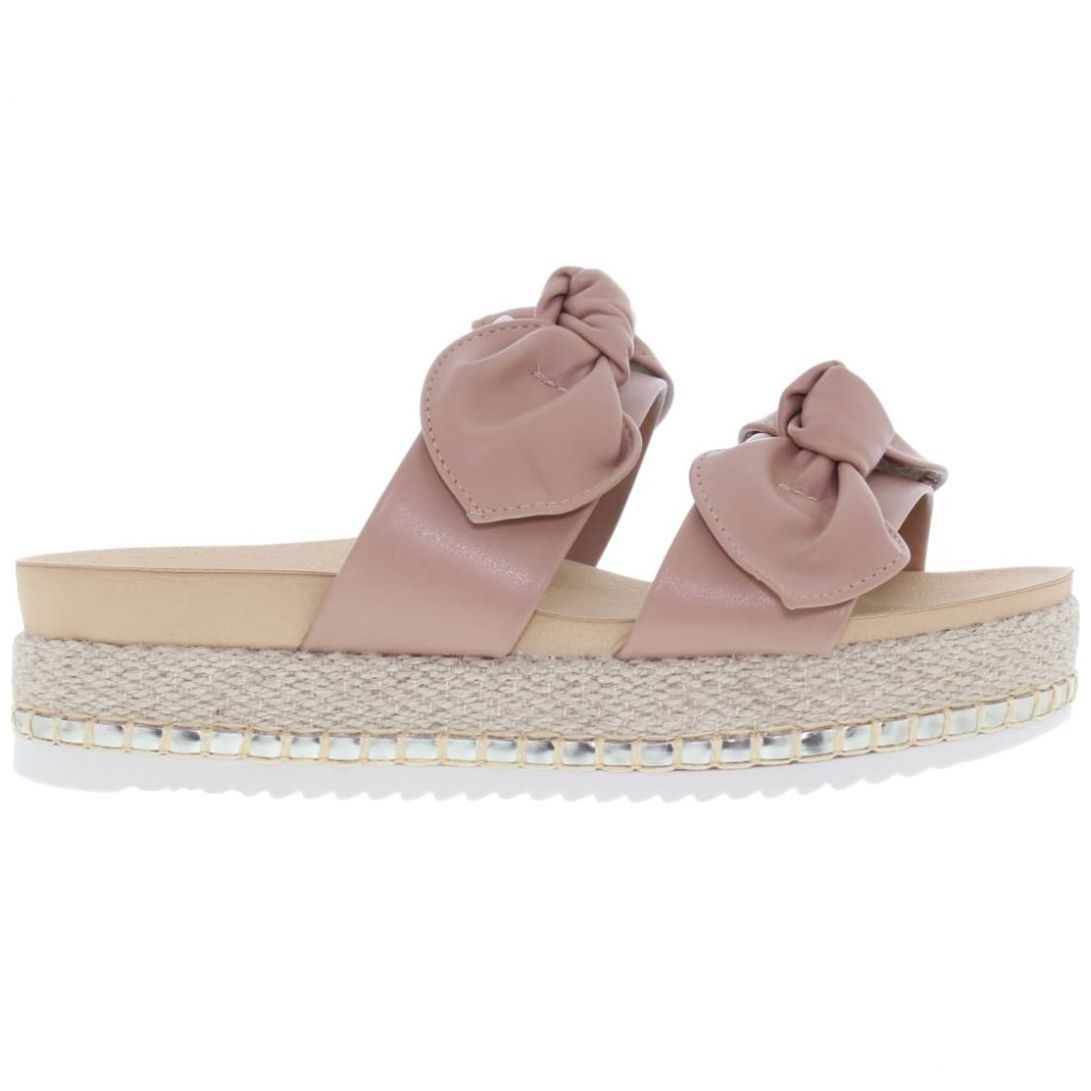 Sandalia con Plataforma y Moños Nude  Beira Rio