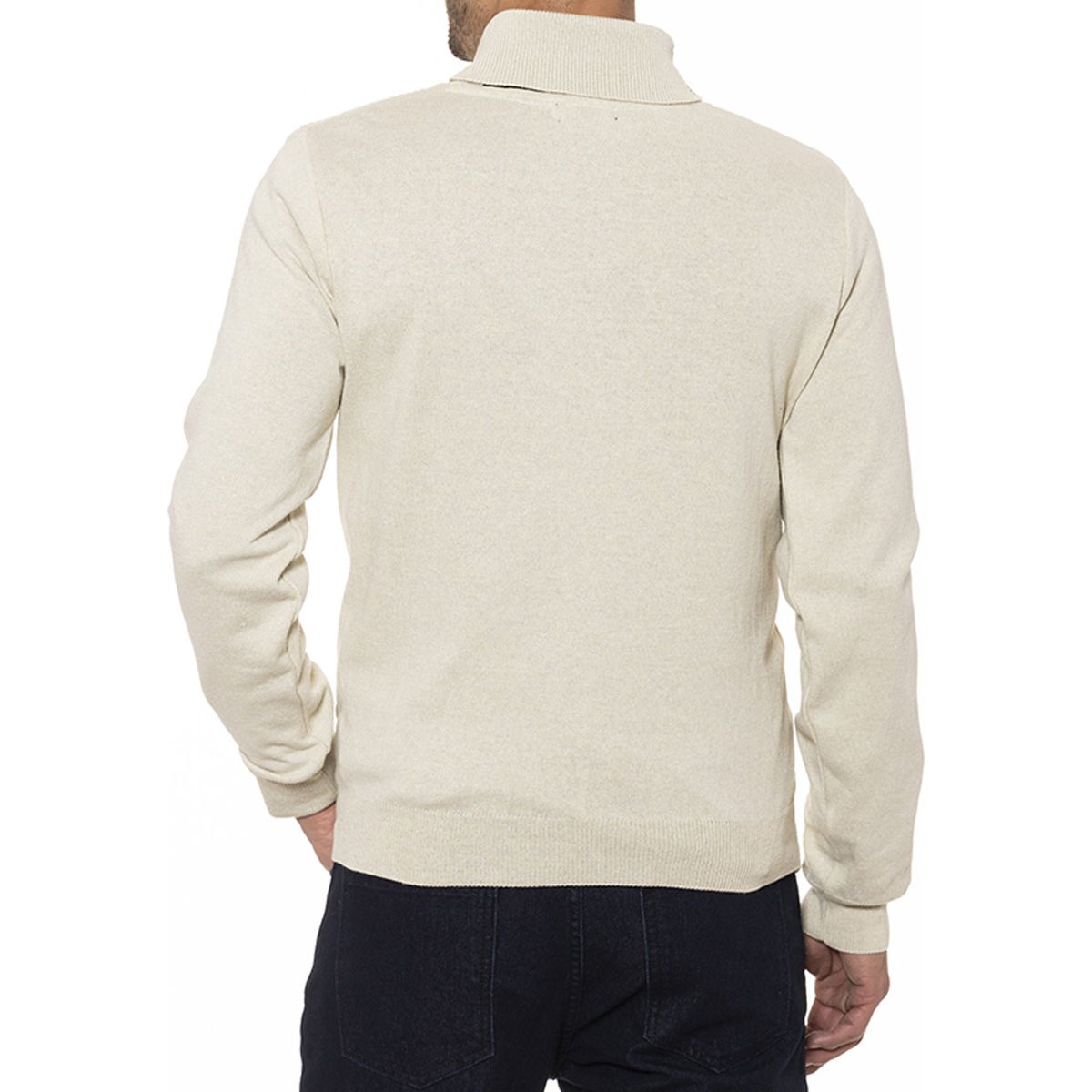 Suéter de Punto para Hombre Cuello Chal Color Hueso A&i