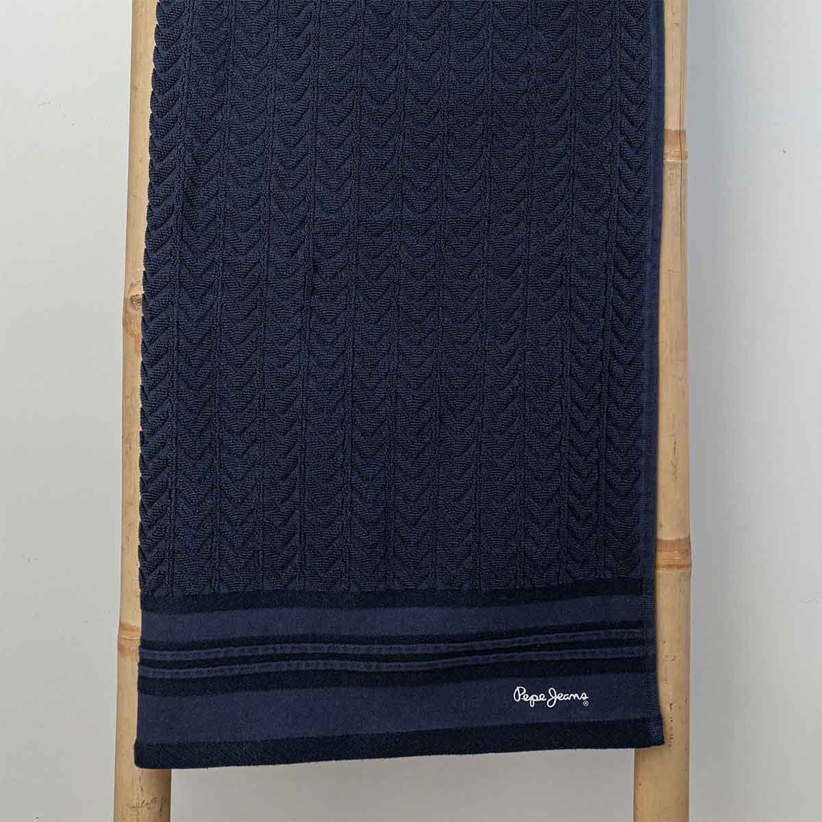 Toalla Medio Baño Baker Azul 76 X 136 Cm 600 G.  Pepe Jeans