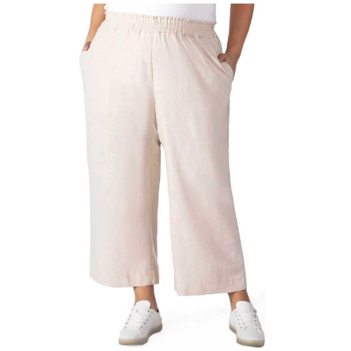 Pantalón de Lino Pierna Ancha  Dex Plus para Mujer Curvy