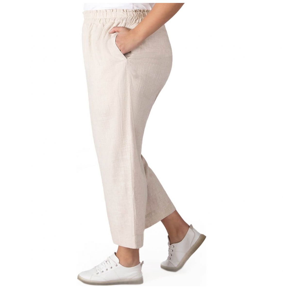 Pantalón de Lino Pierna Ancha  Dex Plus para Mujer Curvy