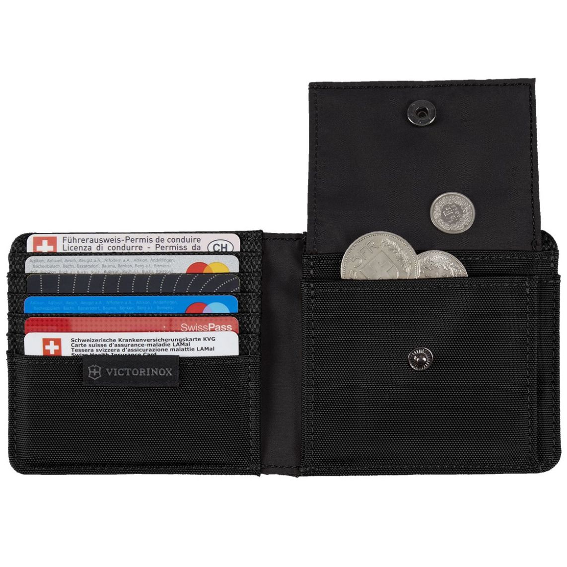 Cartera Bi-Fold con Bolsillo Negro Victorinox Modelo 61